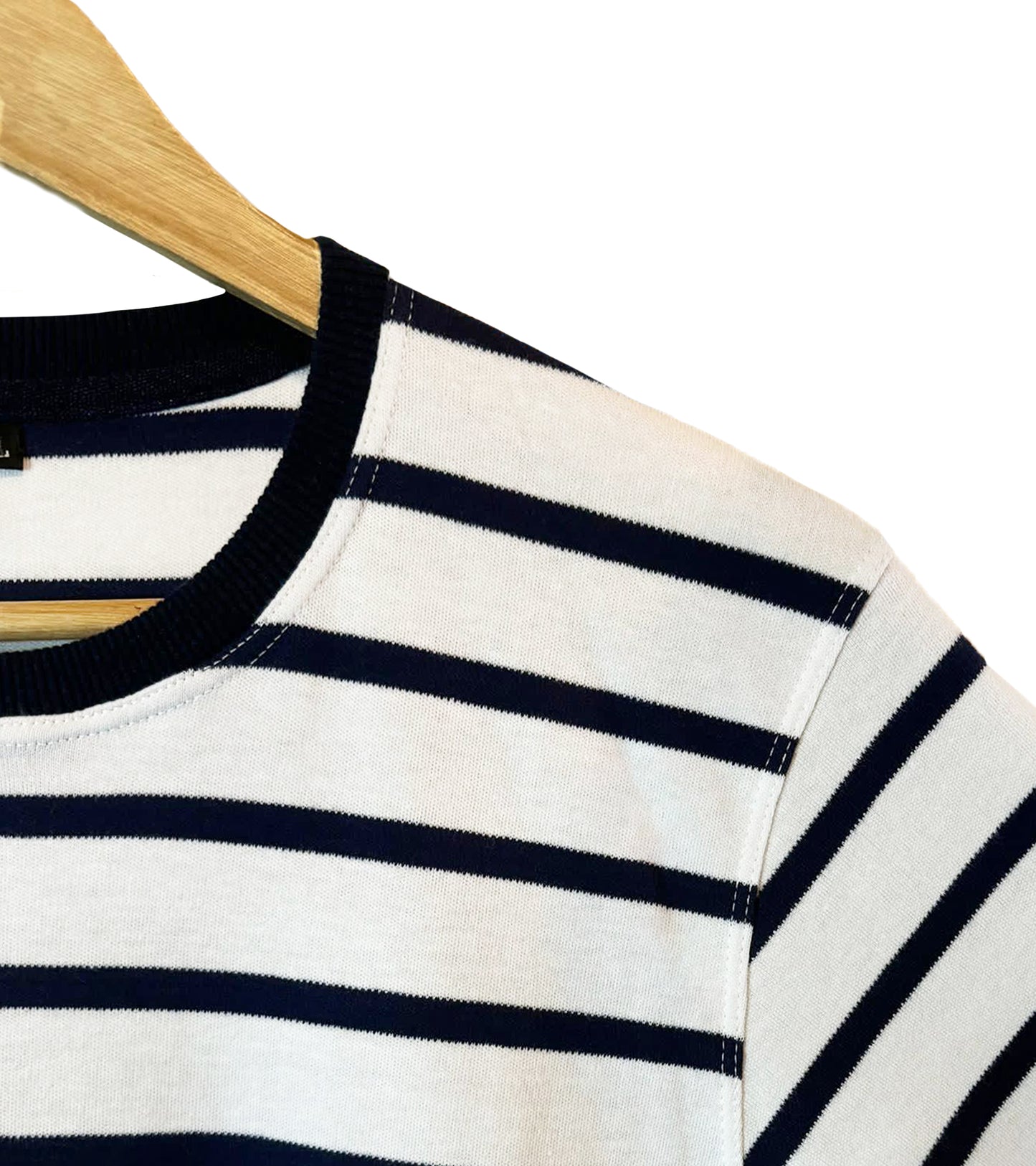 Cottonia Classic Striped Tee - Unisex Crew Neck Short Sleeve T-Shirt for Men & Women, Casual Top S-XXL(180 GSM)